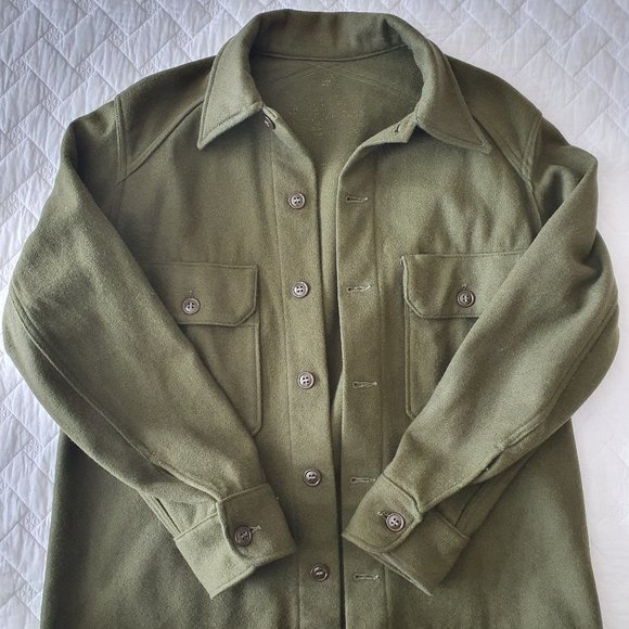 Army Green Wool Military Surplus Jacket - Picture 1 of 4
